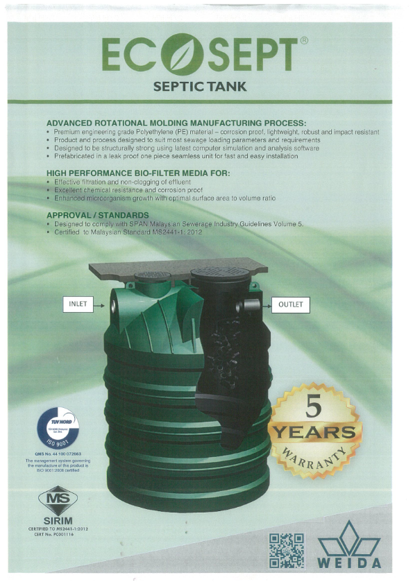 Weida Septic Tanks leaflet