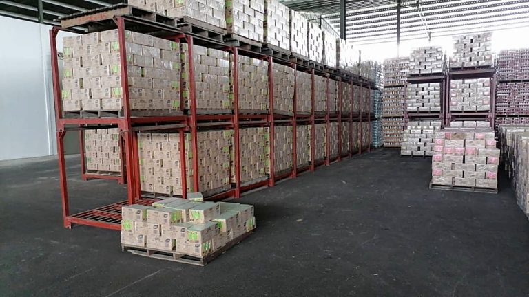 Racking of stock inside the Hua Ban Group warehouse in Miri.