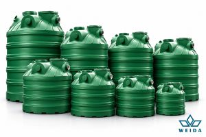 Green polyethylene septic tanks in several sizes