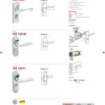 GERE tubular function lever set catalogue page, 4 of 4, with models, finishes and diagrams