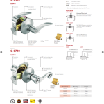GERE tubular lever set catalogue page, 1 of 4, with models, finishes and specifications