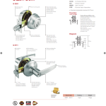 GERE combo lock set catalogue page, 3 of 3, with models, finishes and specifications