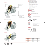 GERE deadbolt catalogue page, 1 of 3, with standard duty models, finishes and specifications