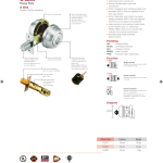 GERE deadbolt catalogue page, 2 of 3, with heavy duty models, finishes and specifications