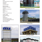 HDPE tank catalogue page listing where the tanks are used, with photos of installed tanks