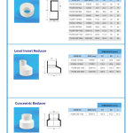 PVC fittings catalogue page, 11 of 15, soil, waste and ventilating fittings: reducers, with dimension tables